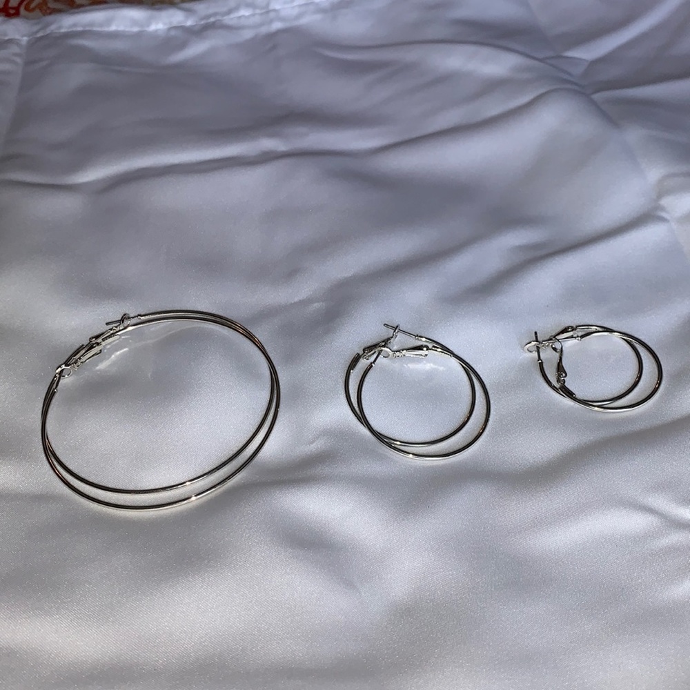 Silver hoop earrings